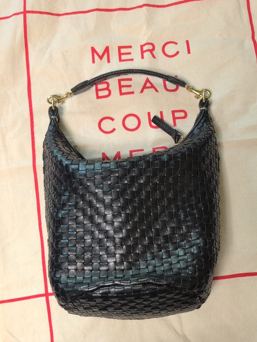 Clare V. Petite Jeanne In Black Woven - Picture 4 of 6